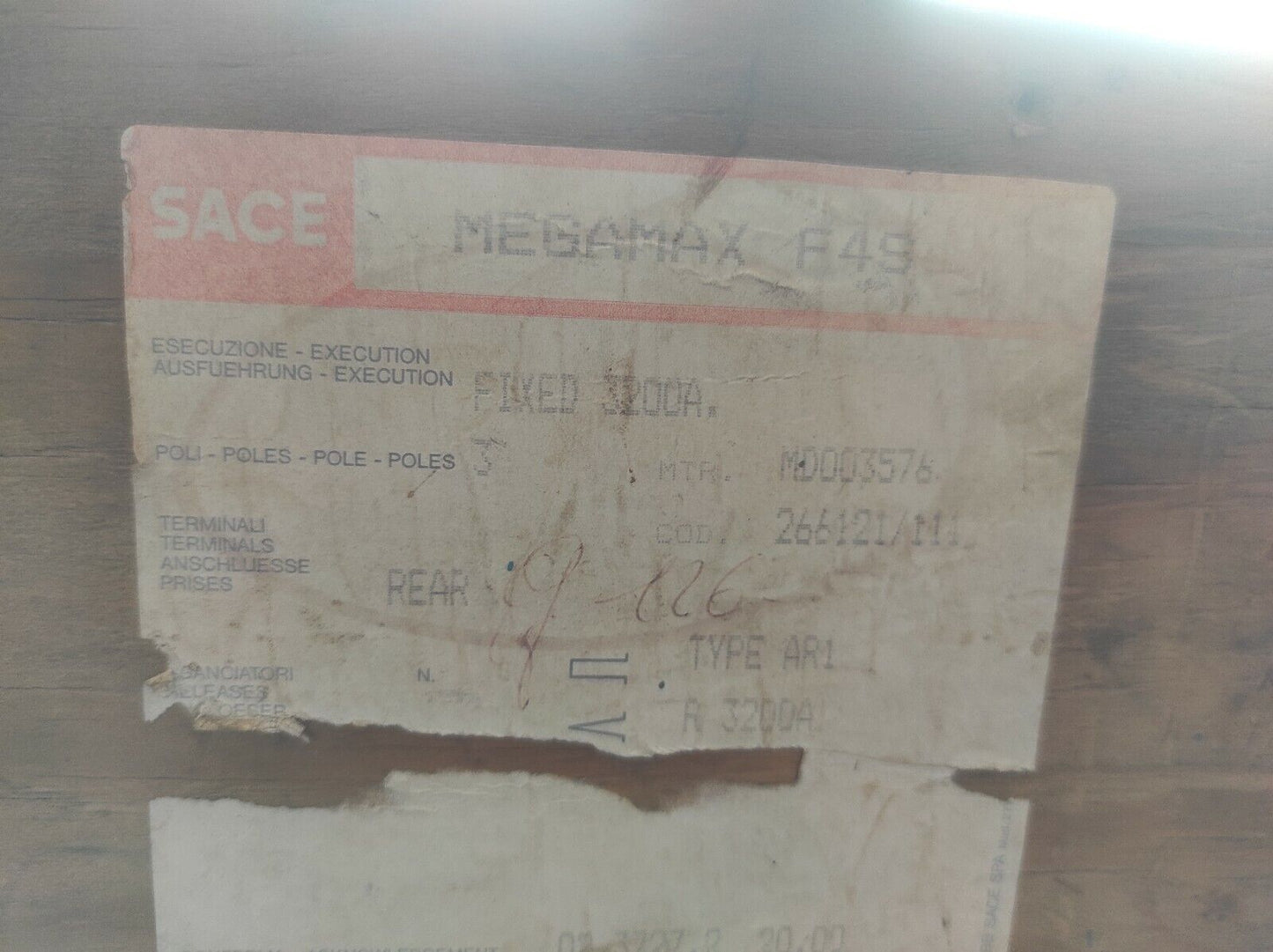 ABB Sace Megamax F4S Circuit Breaker 3200A Sace F4 In 3200A Ue 690V