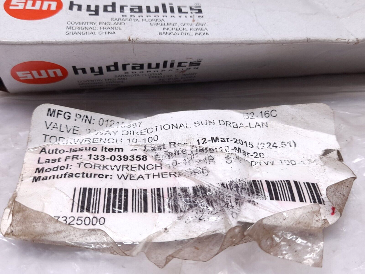 Sun Hydraulics DRBA LAN Directional Cartridge Valve DRBALAN