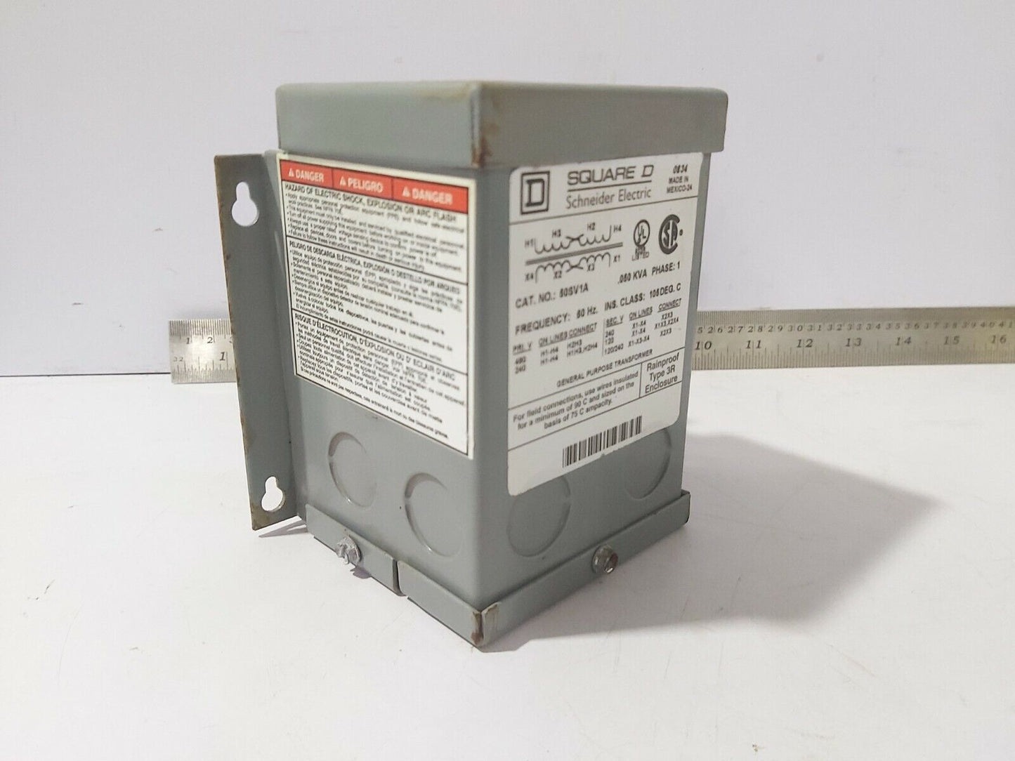 SQUARE D 50SV1A .050KVA PHSE-1 CLASS:105DEG.C GENERAL PURPOSE TRANSFORMER 
