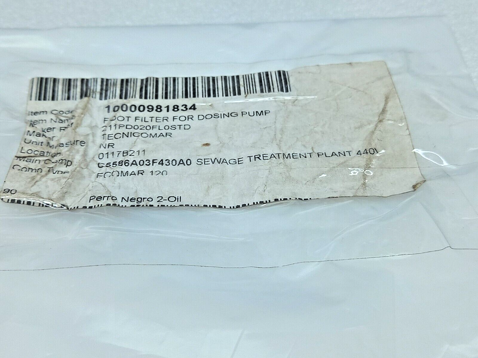 Tecnicomar 211PD020FL0STD Foot Filter For Dosing Pump