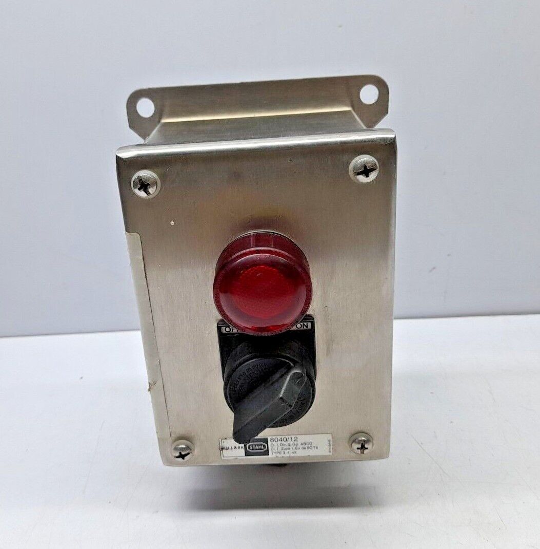 Killark Stahl 8040 8040/12 Control Device On Off Selector Switch Box With Pilot 