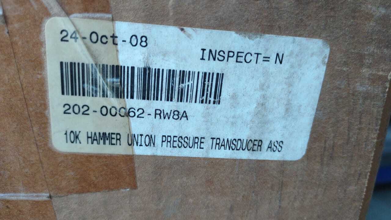 Viatran 5093BMSX1145 / 202-00062-RW8A 10K Hammer Union Pressure Transducer Ass