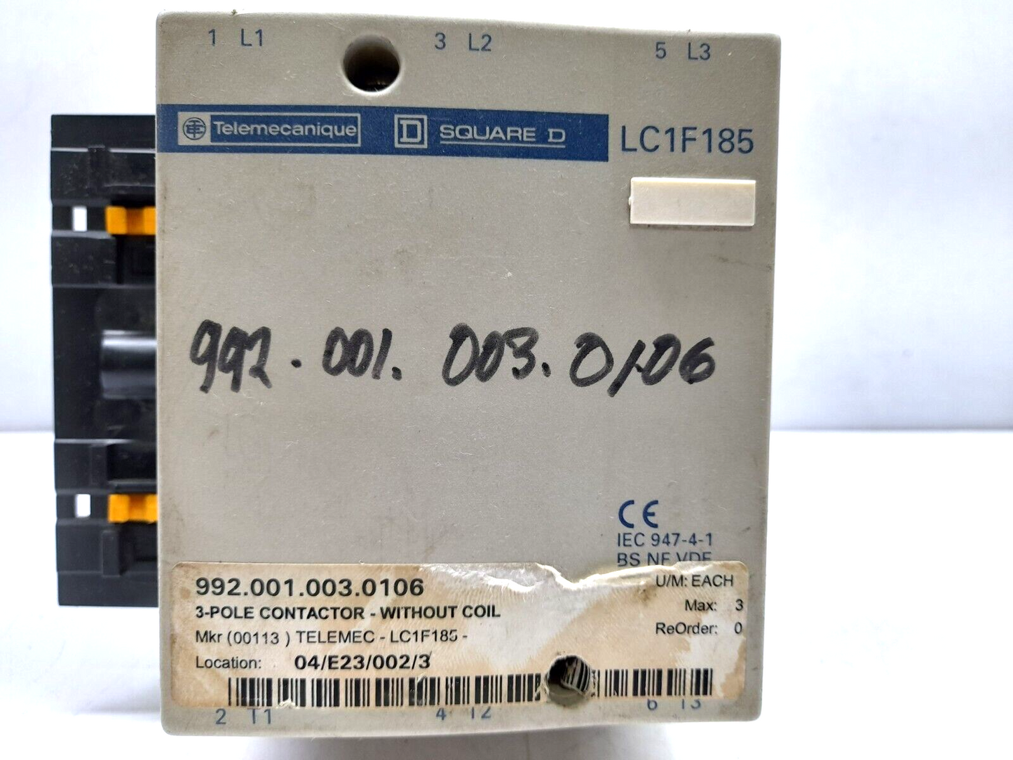 Telemecanique Square D LC1 F185 Contactor Without Coil LC1 F185