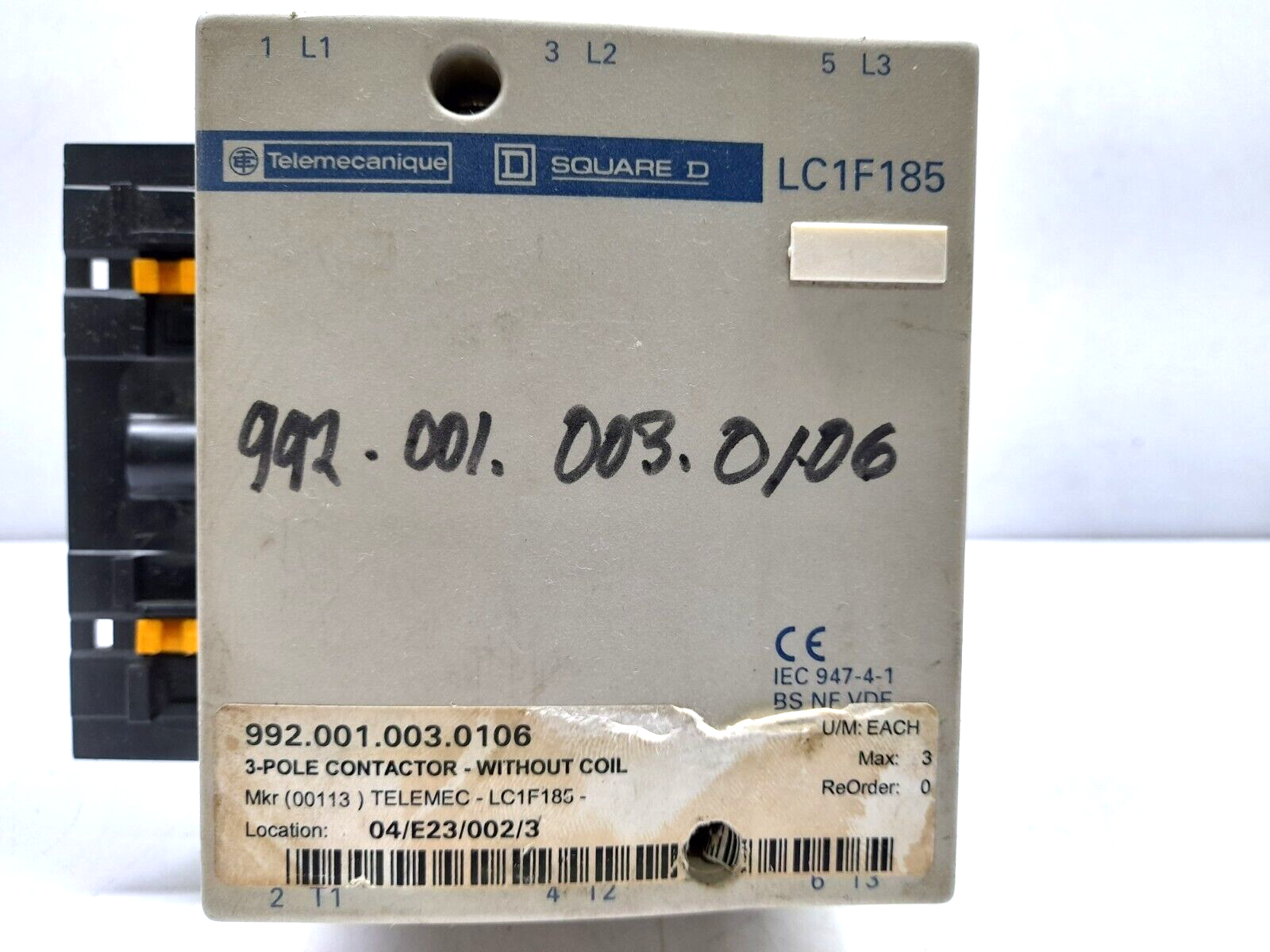 Telemecanique Square D LC1 F185 Contactor Without Coil LC1 F185