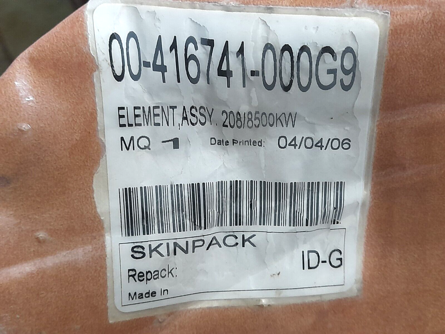 Vulcan Hart 00-416741-000G9 Element Assembly 208/8500KW For Vulcan Deep Fry