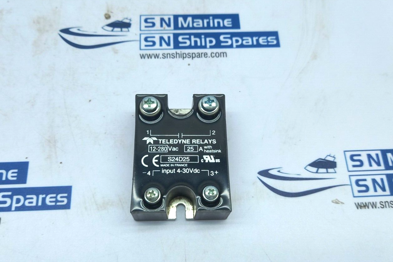 Teledyne Relays S24D25 Solid State Relay 12-280Vac 25A 4-30Vdc