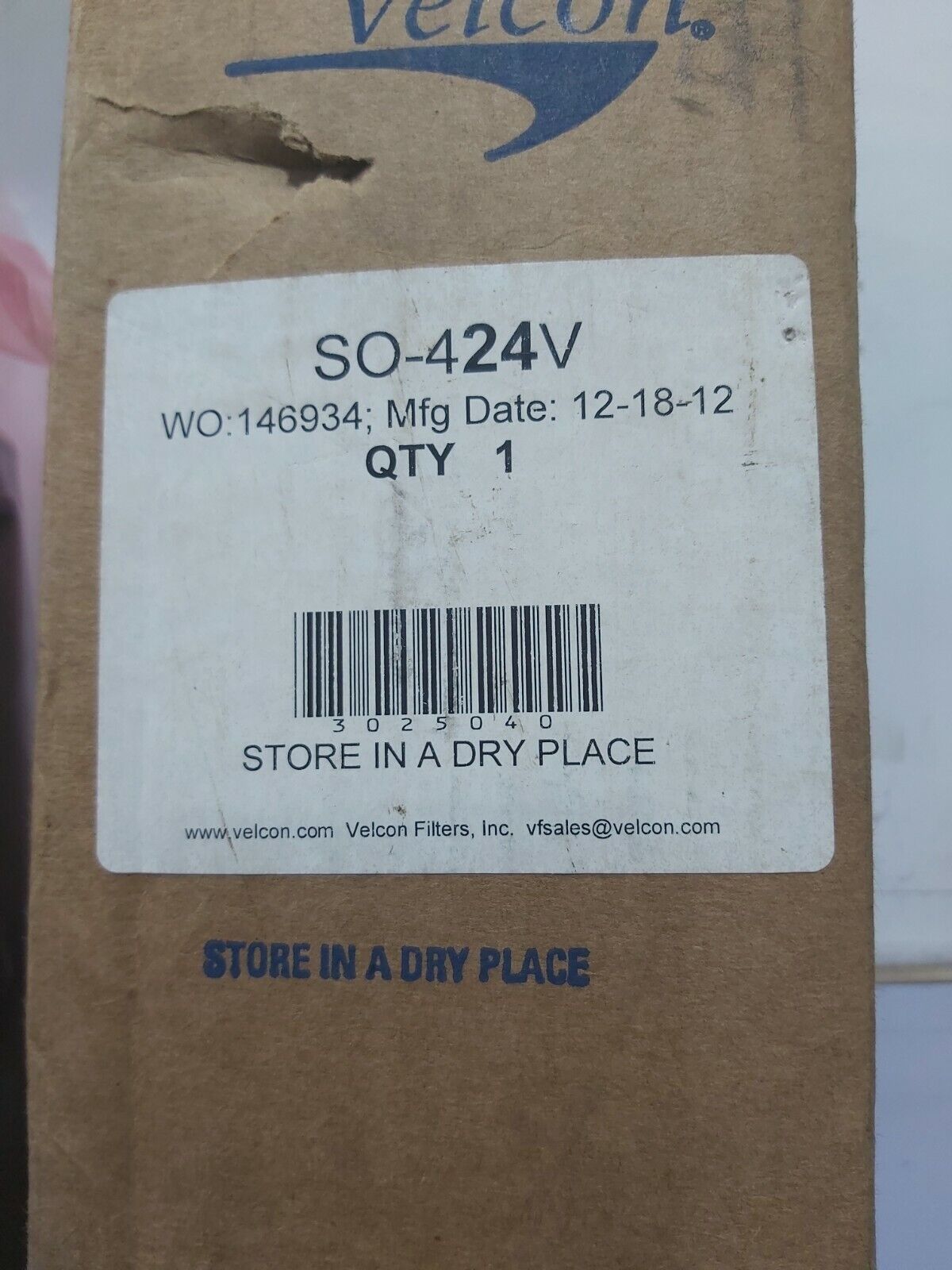 VELCON SO-424V Fluid Filter Element Separator 146934