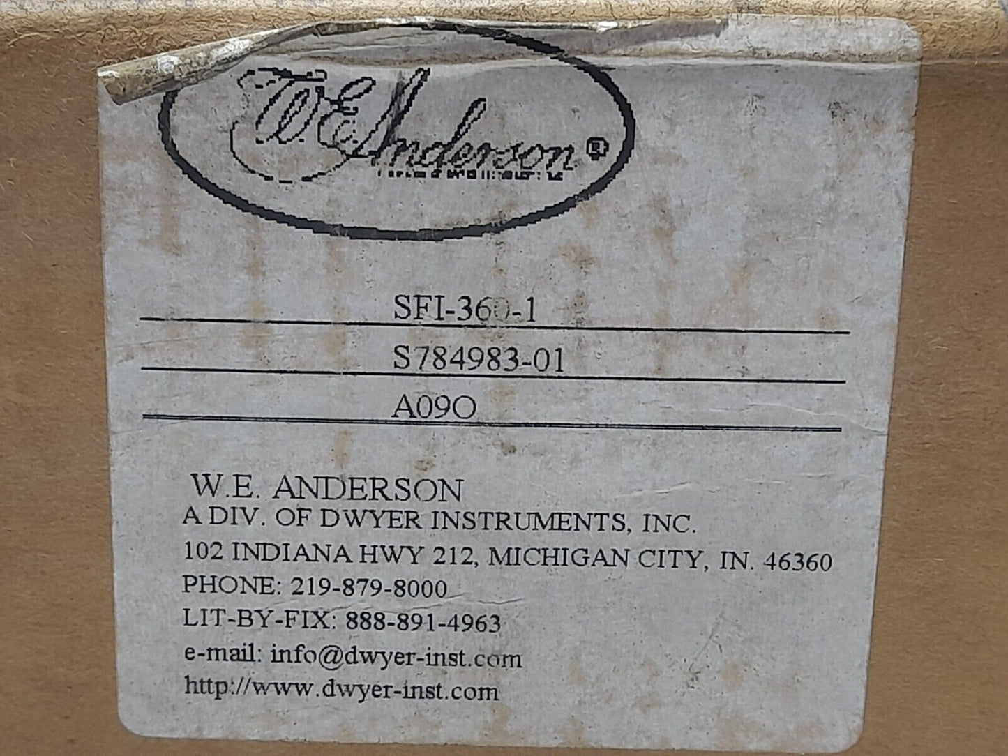 W E Anderson 360 Midwest Sight Flow Indicator Size 1” SFI-360-1 Dwyer SFI3601