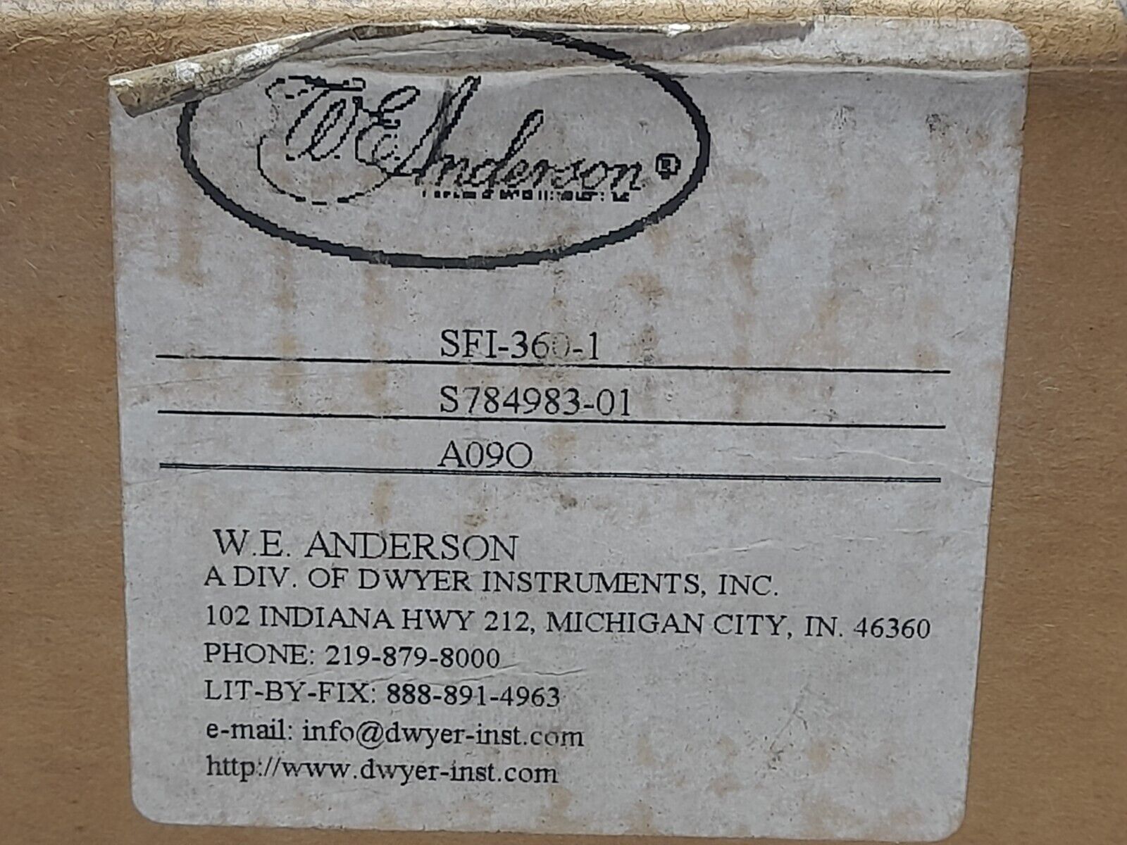 W E Anderson 360 Midwest Sight Flow Indicator Size 1” SFI-360-1 Dwyer SFI3601