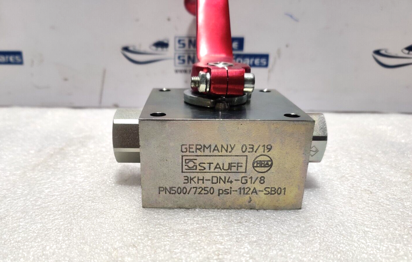 Stauff 3KH-DN4-G1/8 Ball Valve 3-Way PN500/7250Psi