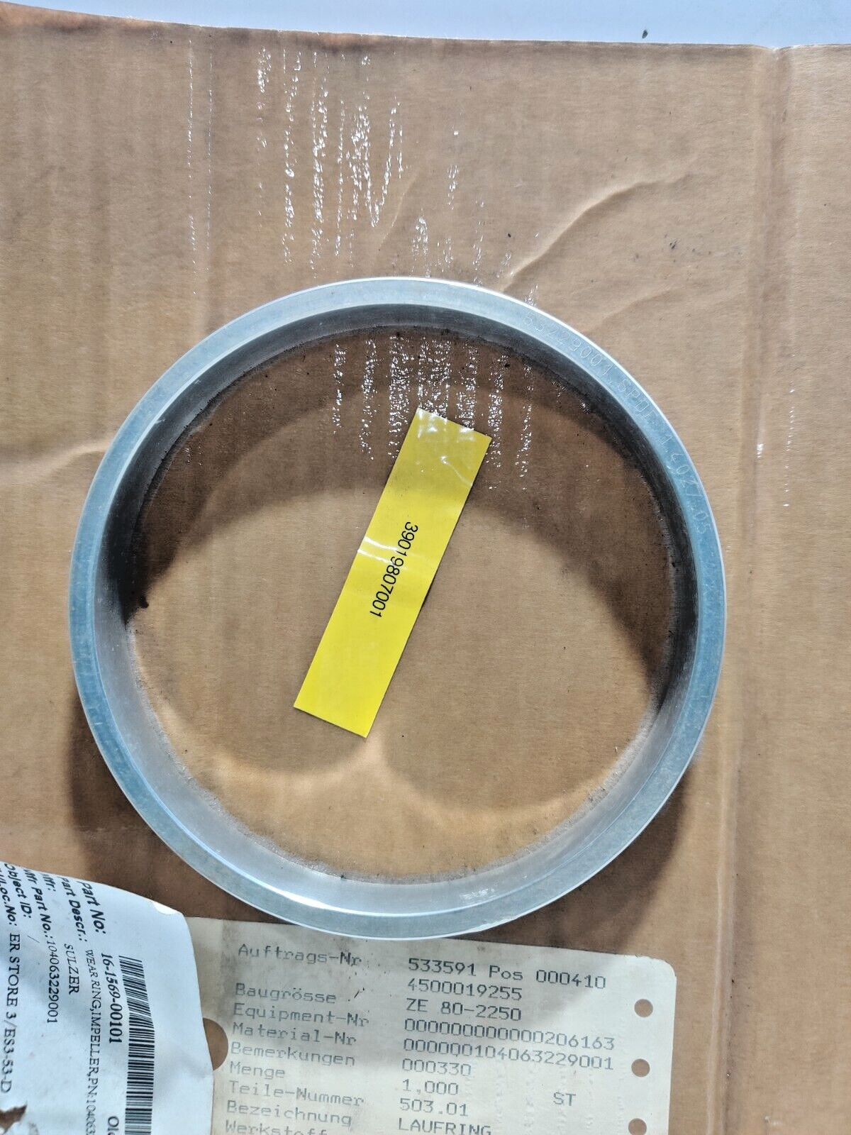 Sulzer 104063953001 Impeller Wear Ring 16-1363-00305