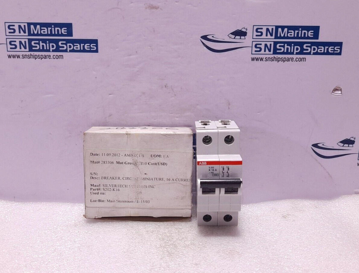 ABB S202-K16 Miniature Circuit Breaker 16A 2CD S252 001 R0467