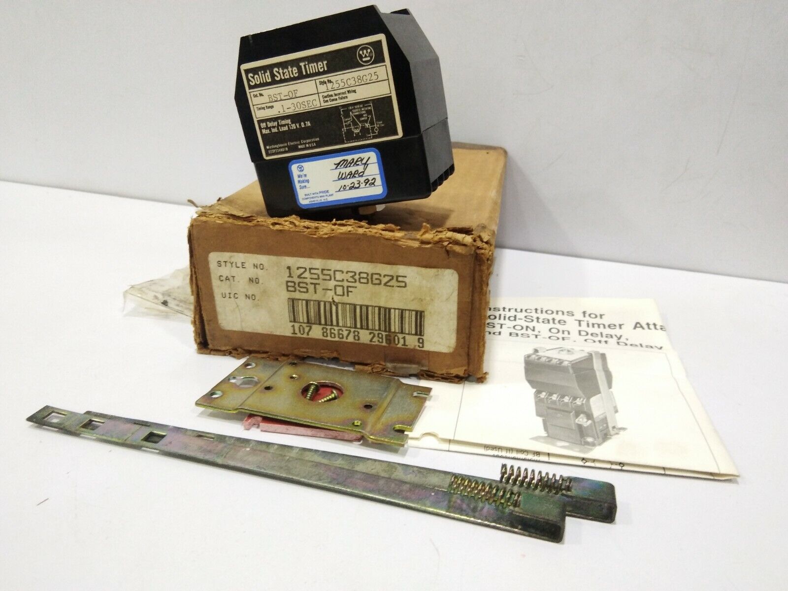 WESTINGHOUSE BST-OF SOLID STATE TIMER 1255C38G25 1-30SEC OFF DELAY TIMING