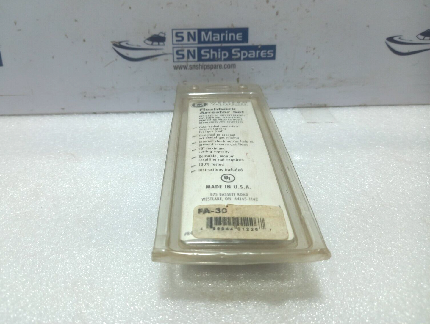 Western Enterprise FA-30 Flashback Arrestor Set  B-Size, 9/16-18 UNF Thread