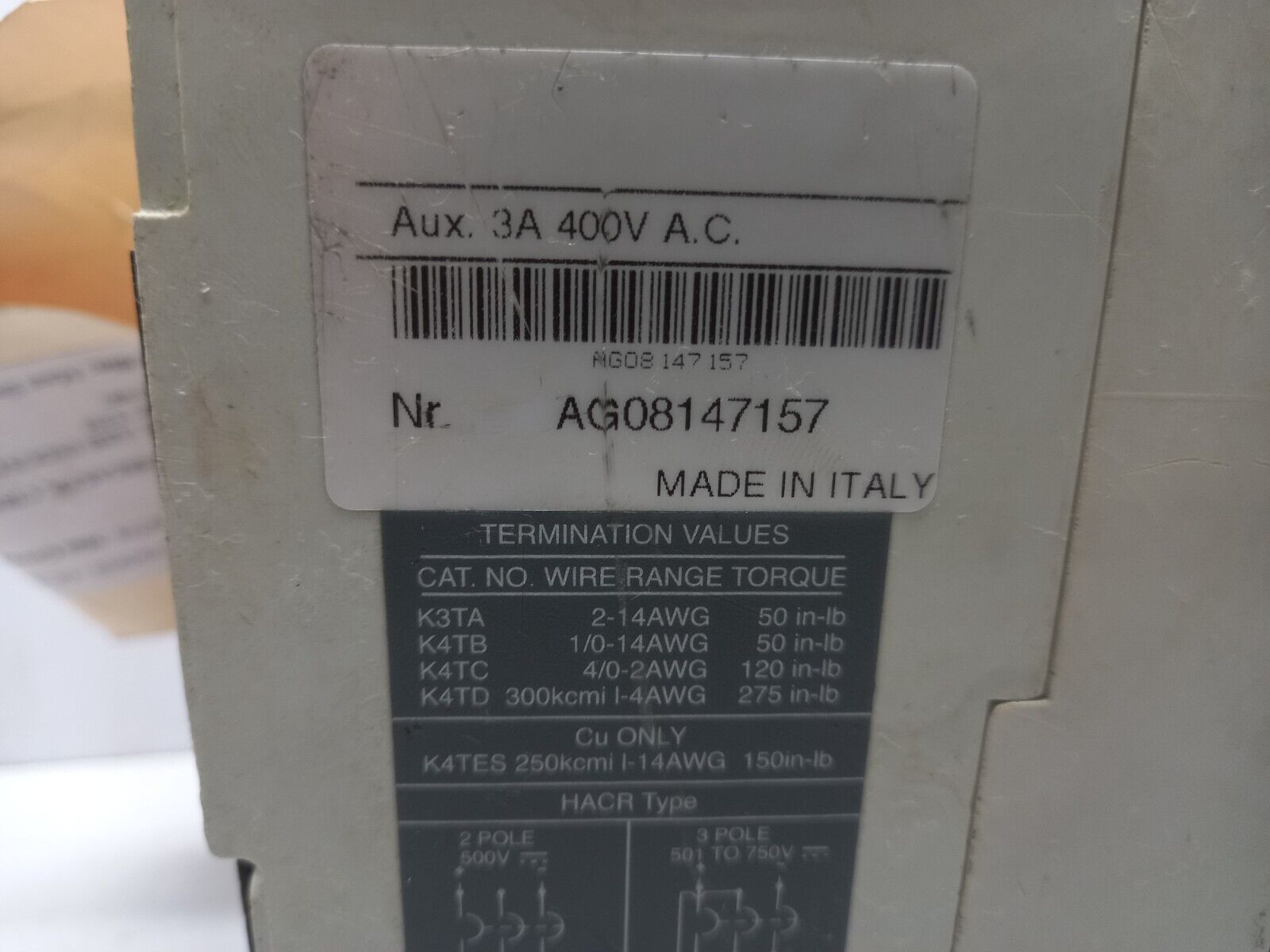 ABB SACE S3 S3H Circuit Breaker 50A 600VAC 600VDC 3 Pole