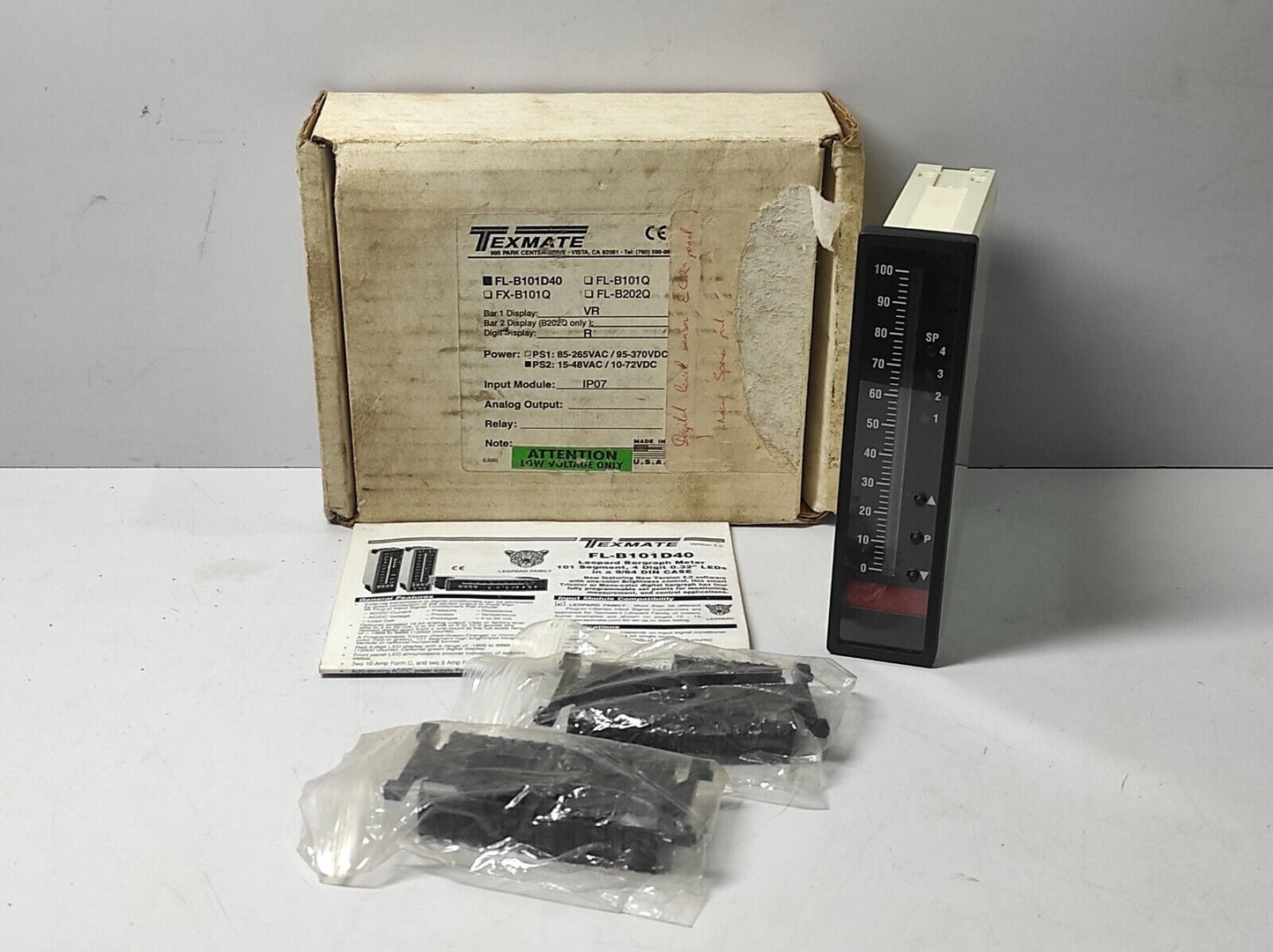 Texmate FL-B101D40 Bargraph FLB101D40 Bar Scale 0-100 Color VR Digital Reading 