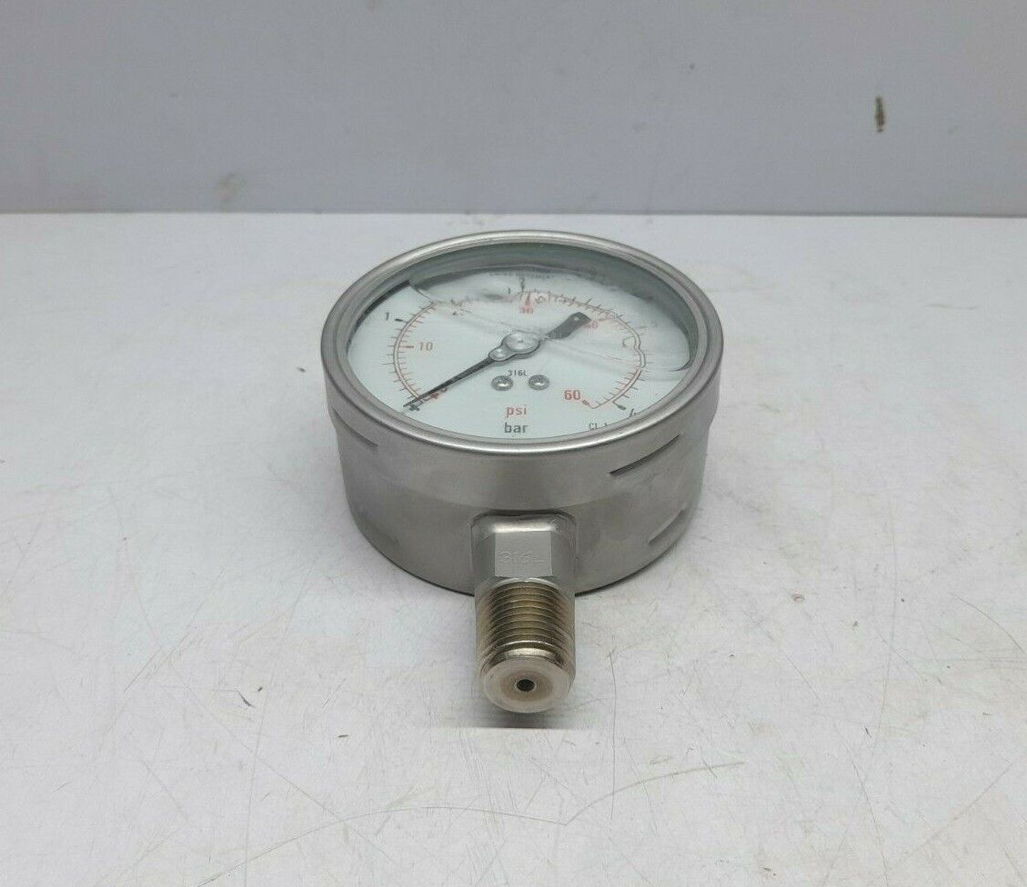Wika 232.50.100 Pressure Gauge Range 0-4 Bar 0-60 PSI  ½ NPT 9050213