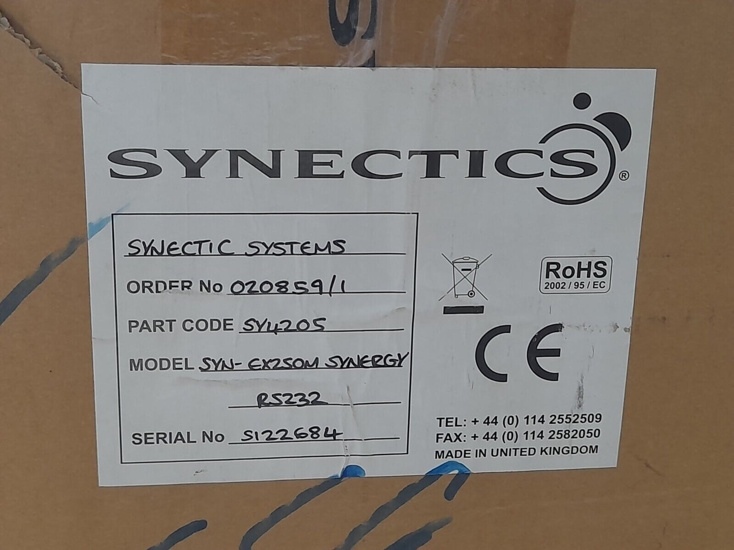 Synectics SY4205 Keyboard EX250 Synergy RS232 Serial Version 100-240VAC 50-60Hz