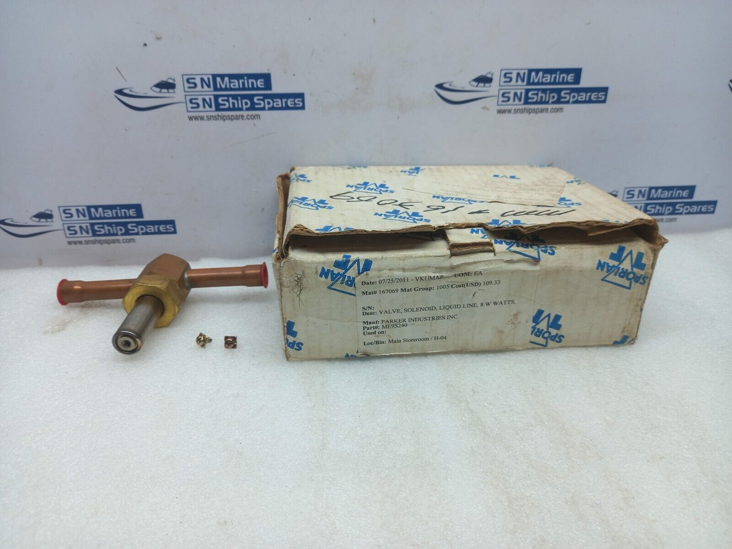 Sporlan ME9S240 Solenoid Valve 1/2” ODF Solder Extended Connect Parker