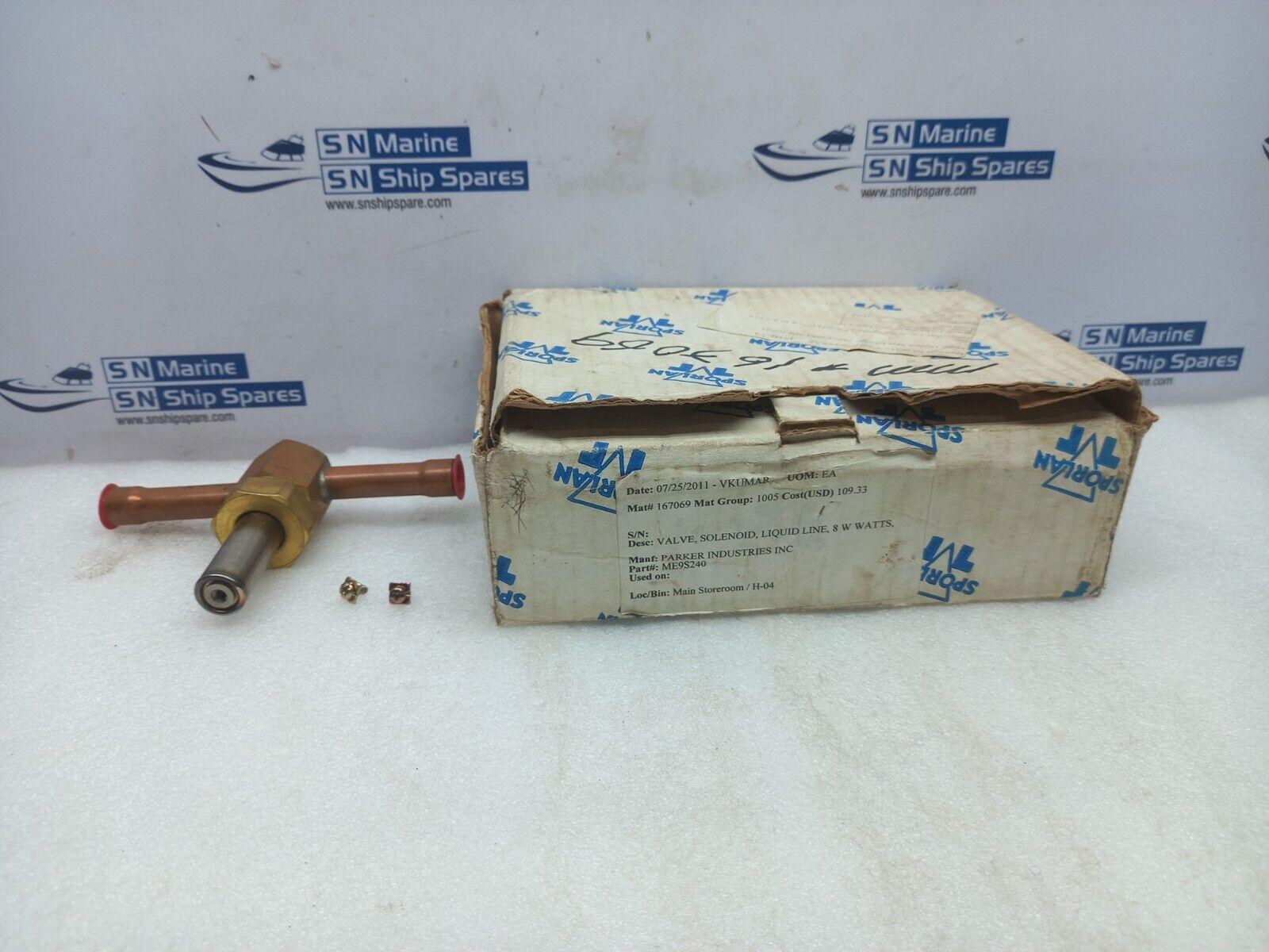 Sporlan ME9S240 Solenoid Valve 1/2” ODF Solder Extended Connect Parker