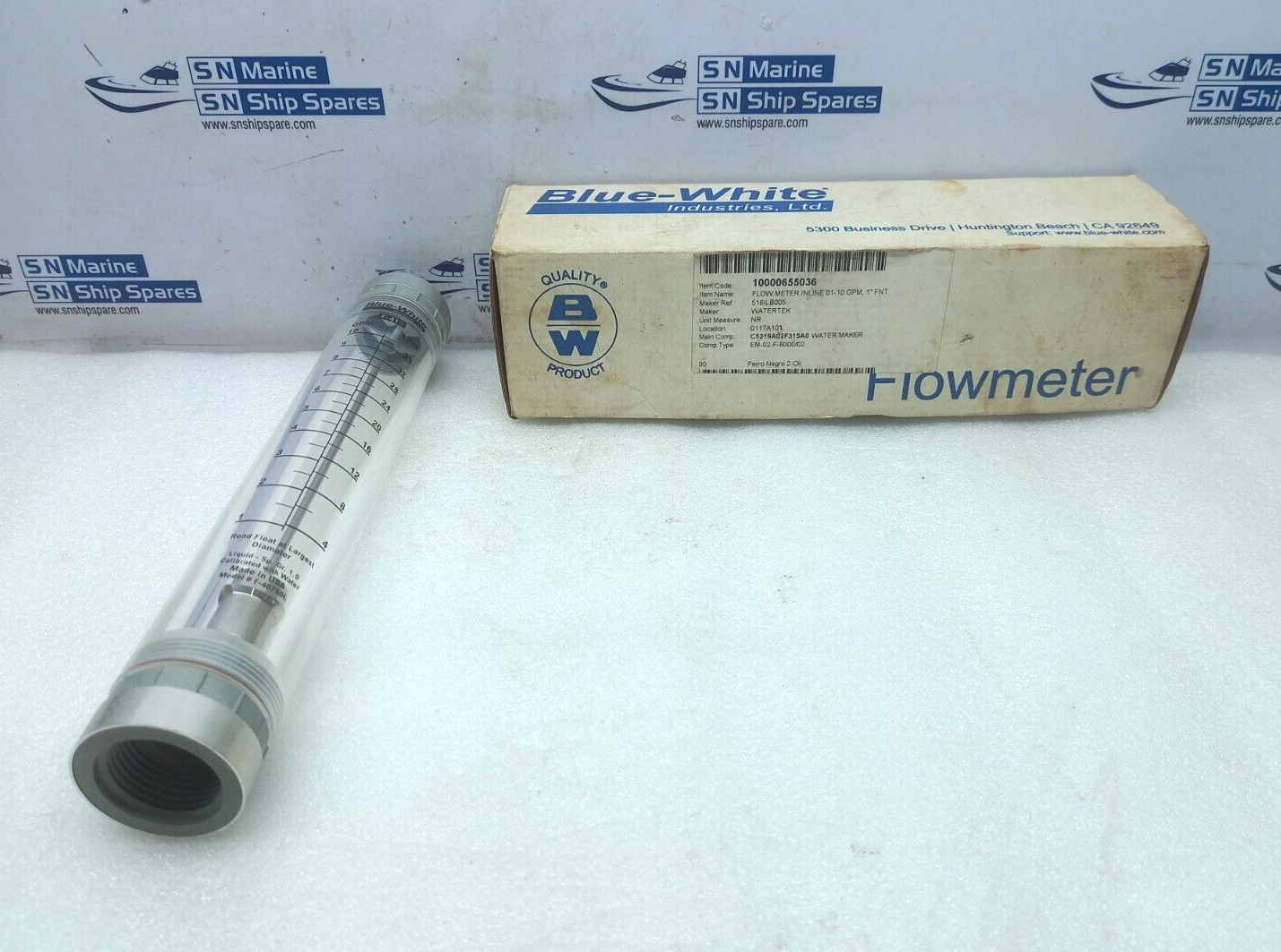 Blue White F-40750LN-16 Flow meter inline 01-10 GPM 1” FNT