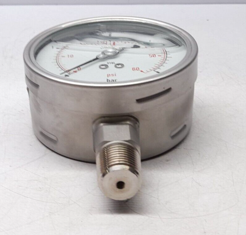 Wika 9050213 Pressure Gauge 232.50.100 ½ NPT 0-4 Bar 0-60 PSI