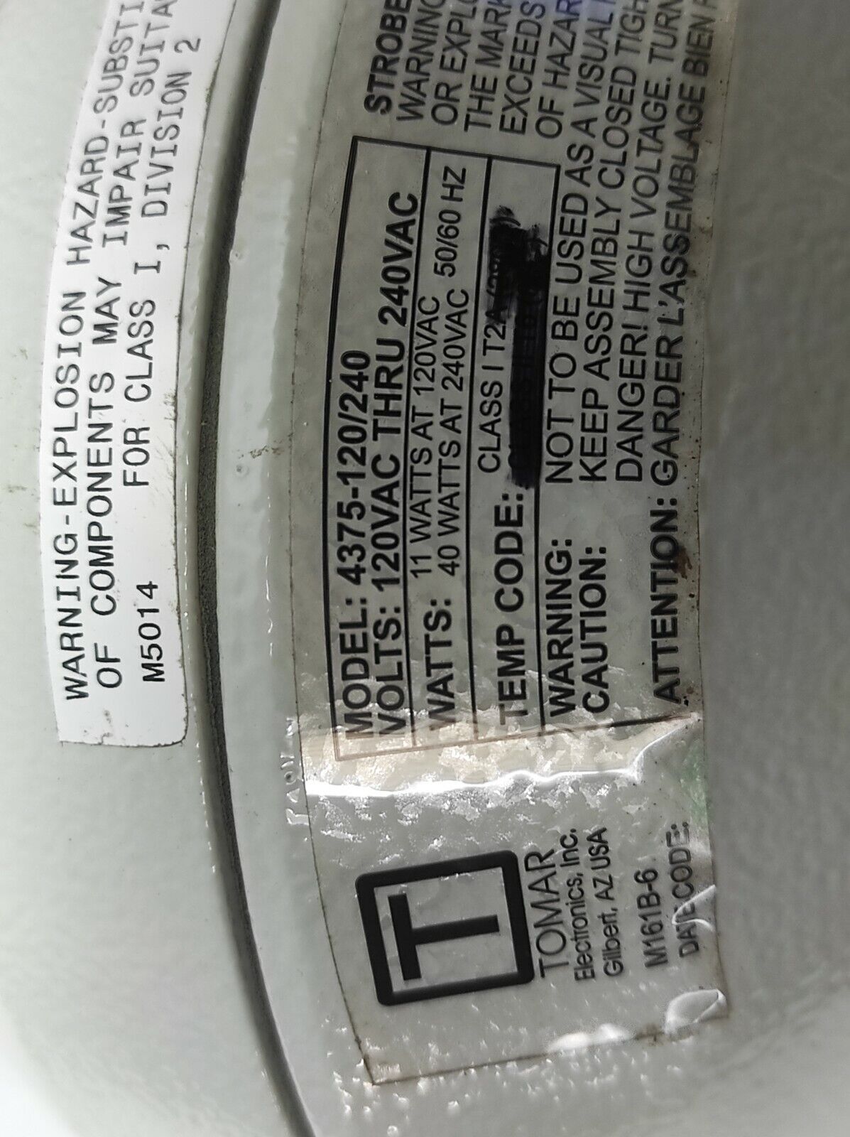 Tomar 4375-120/240 Strobe Light Blue Volts 120VAC Thru 240VAC 11W At 120VAC