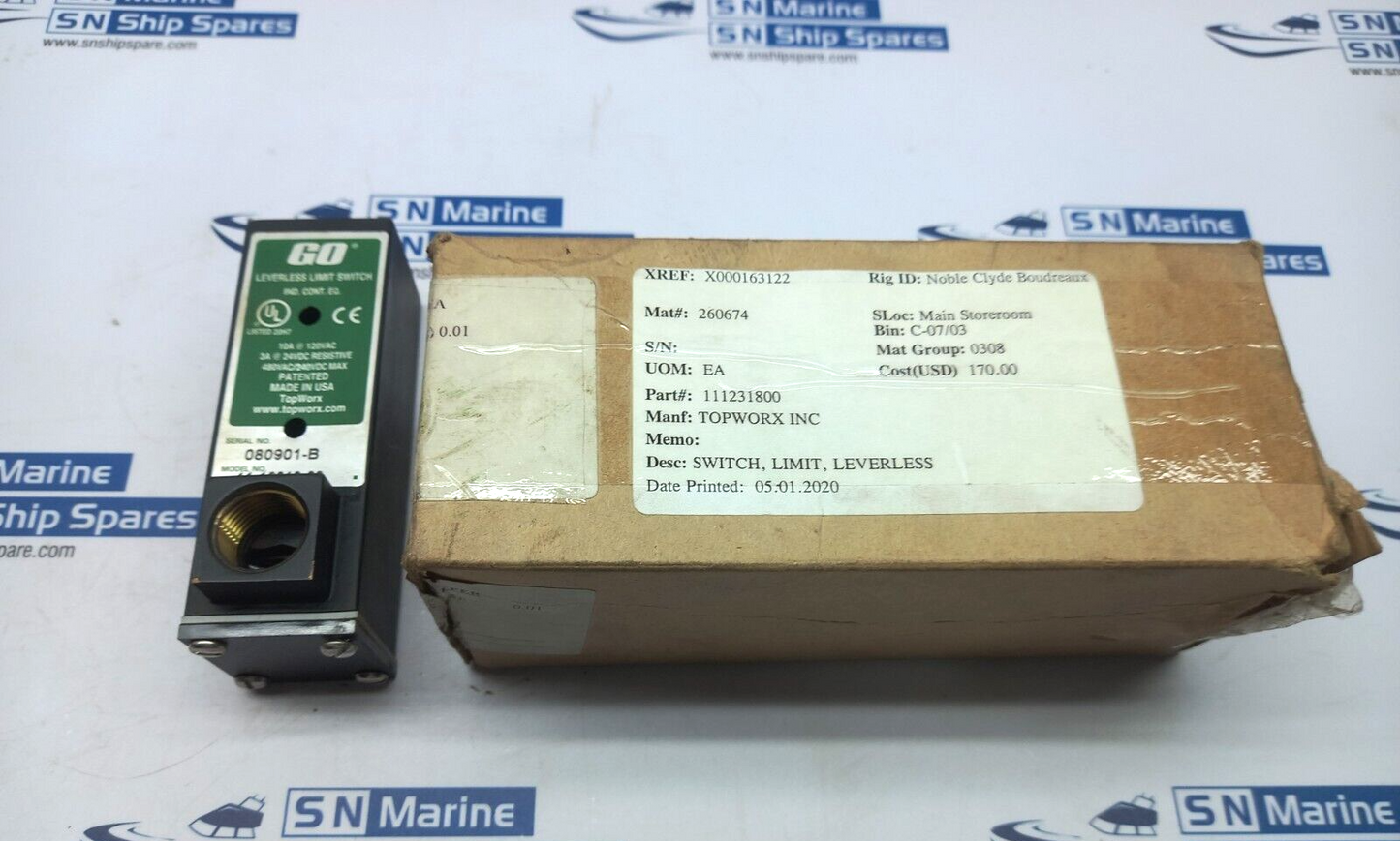 Topworx 11-12318-00 Leverless Limit Switch 120Vac 10A 24Vdc 3A