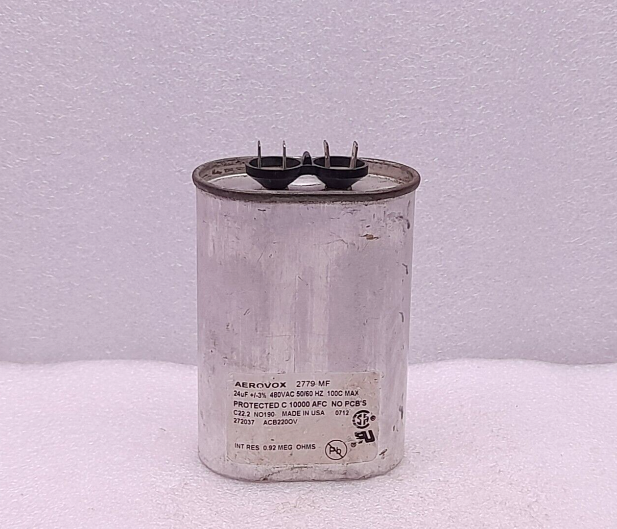 Aerovox 2779 MF Capacitor 24uF ±3% 480VAC 50/60Hz 100C Max