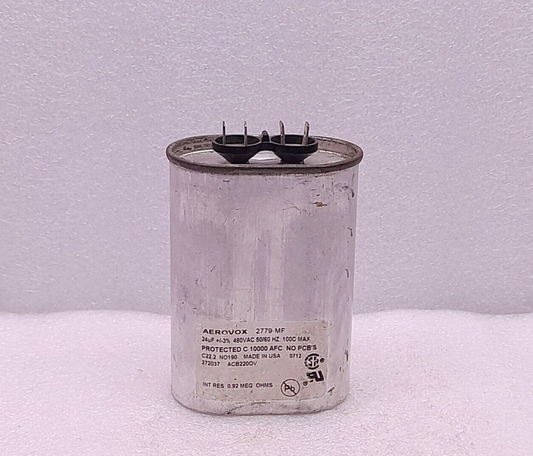 Aerovox 2779 MF Capacitor 24uF ±3% 480VAC 50/60Hz 100C Max