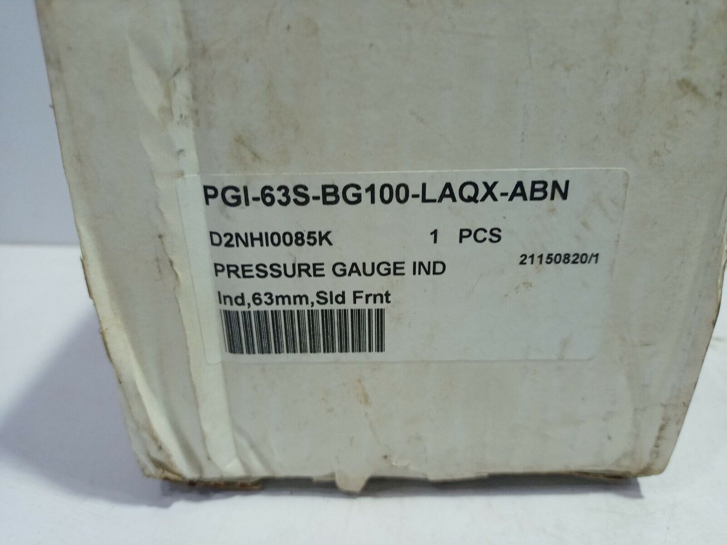 Swagelok PGI-63S-BG100-LAQX-ABN Pressure Gauge D2NHI0085K 0-1450PSI 0-100Bar