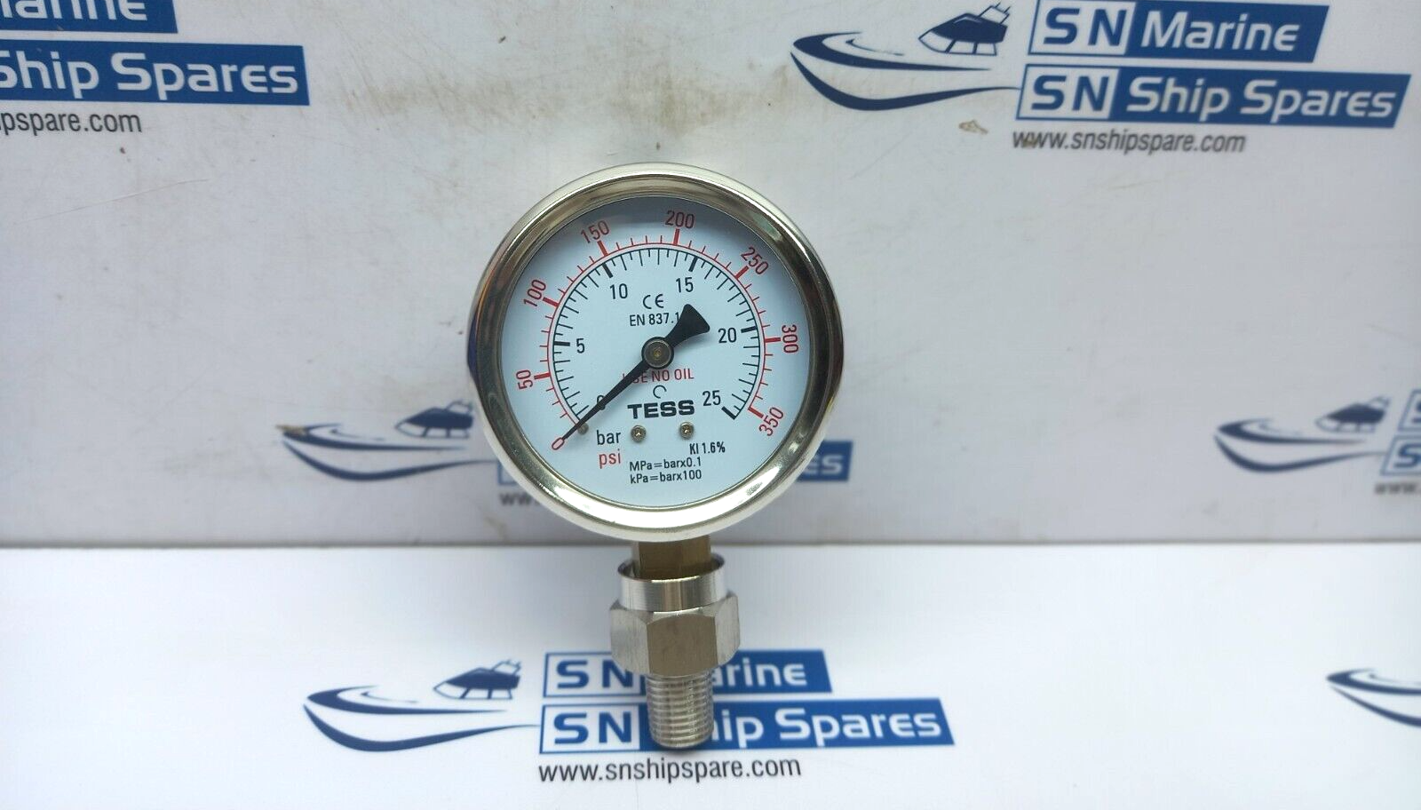 TESS EN 837.1 Pressure Gauge 0-350Psi 0-25Bar