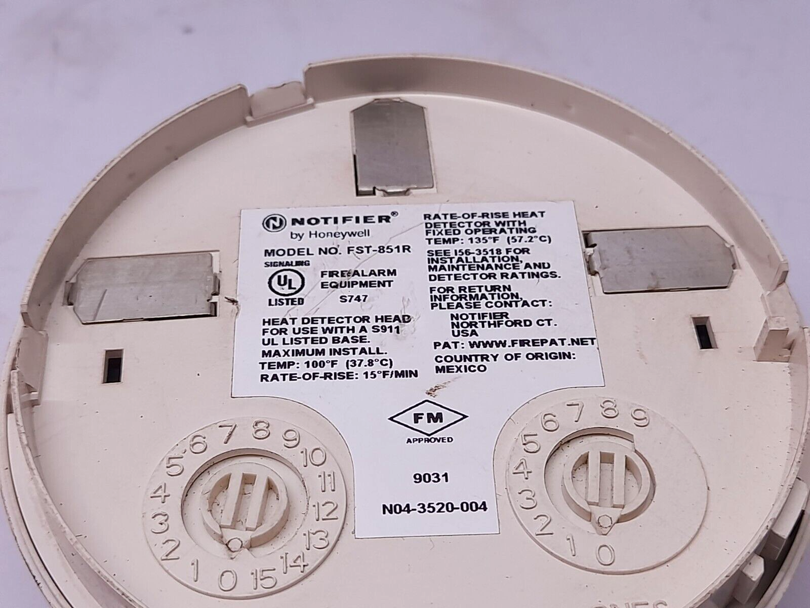 Honeywell Notifier FST-851R Heat Detector Head