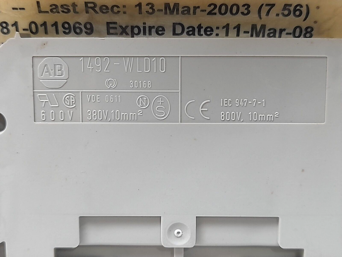 Allen Bradley 1492-WLD10 Ser B Terminal Blocks 20PCs/Lot