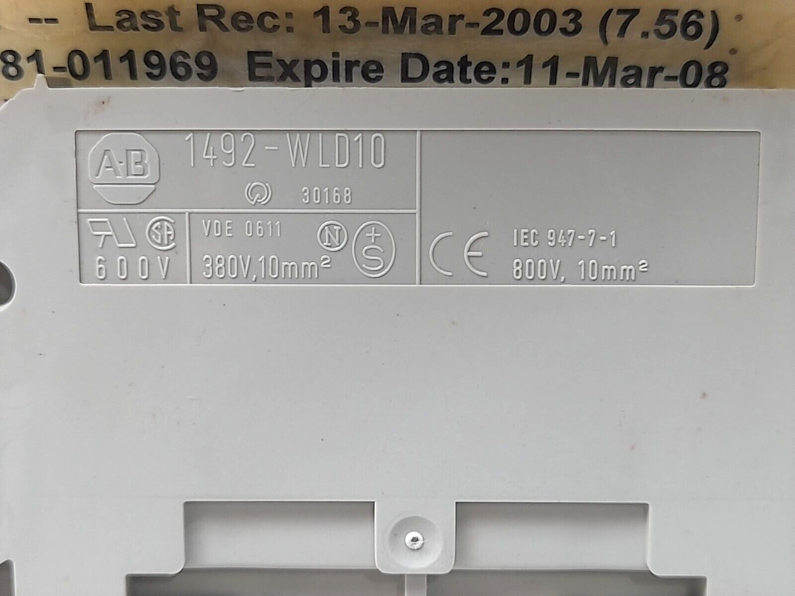 Allen Bradley 1492-WLD10 Ser B Terminal Blocks 20PCs/Lot