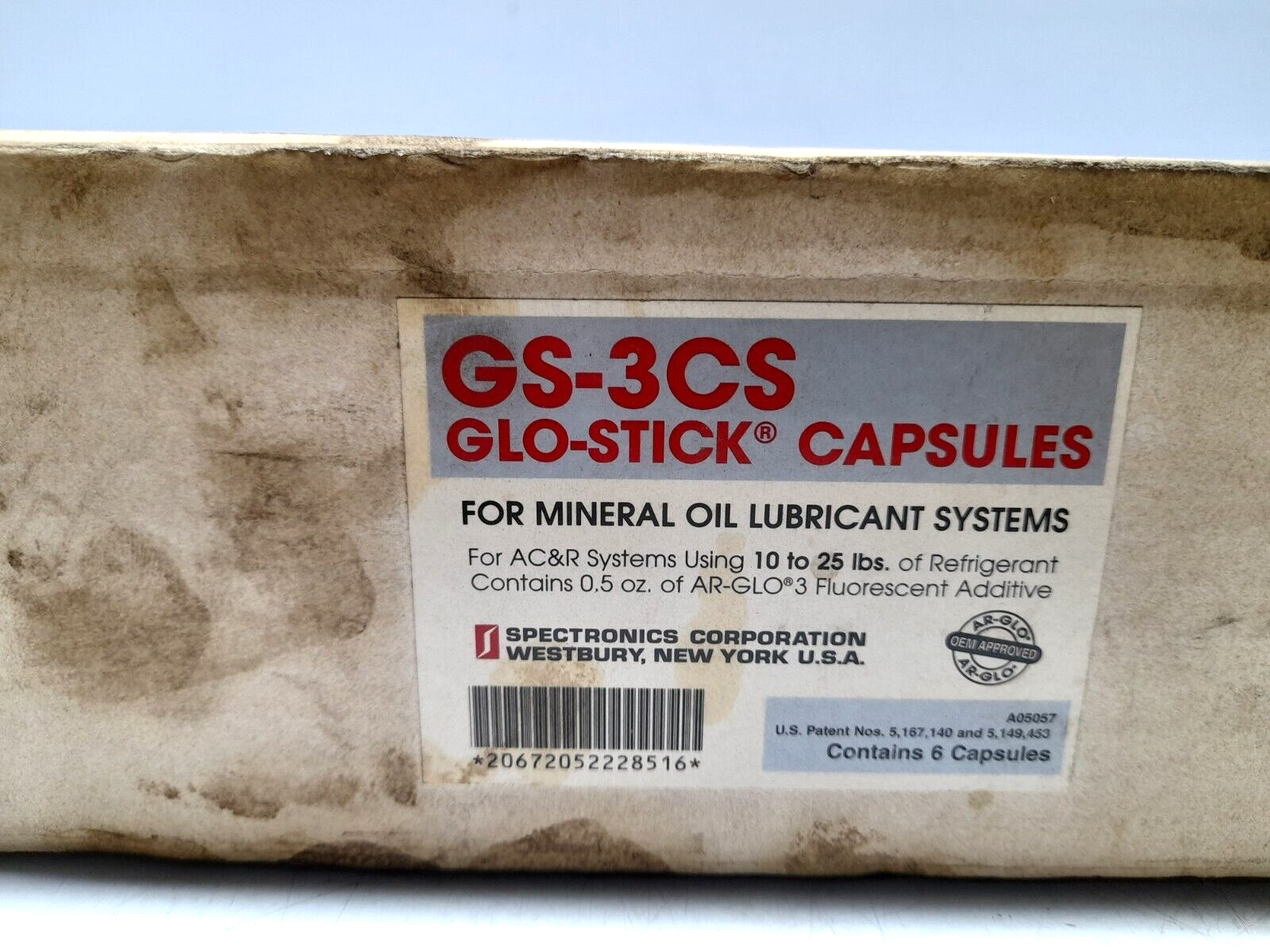 Spectroline GS-3CS Glo-Stick Capsules For Mineral Oil Lubricant Systems Mineral