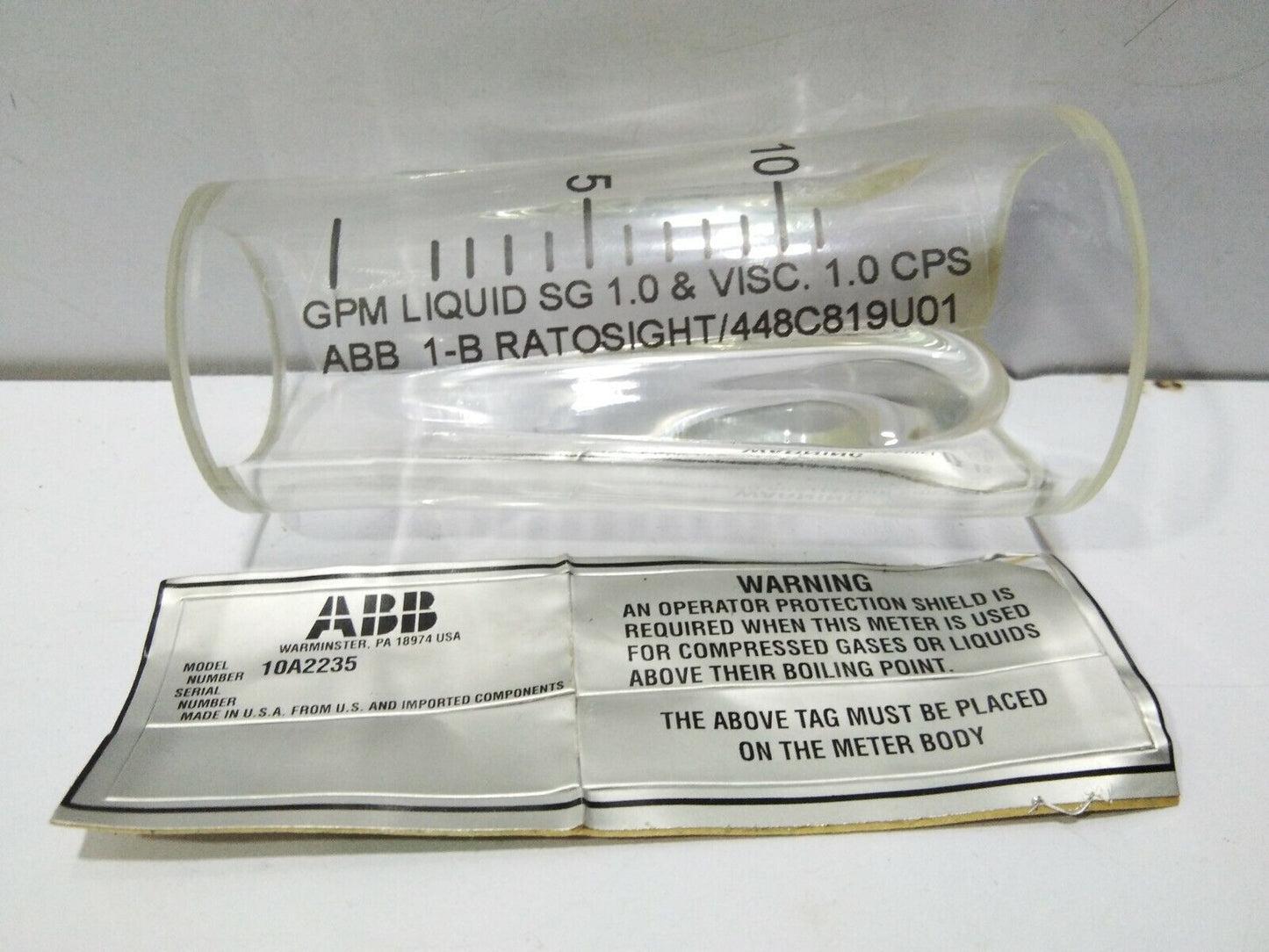 ABB 1-B RATOSIGHT/448C819U01 10A2235 LIQUID INDICATOR GLASS 