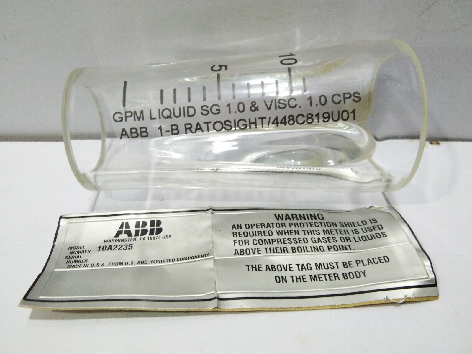 ABB 1-B RATOSIGHT/448C819U01 10A2235 LIQUID INDICATOR GLASS 
