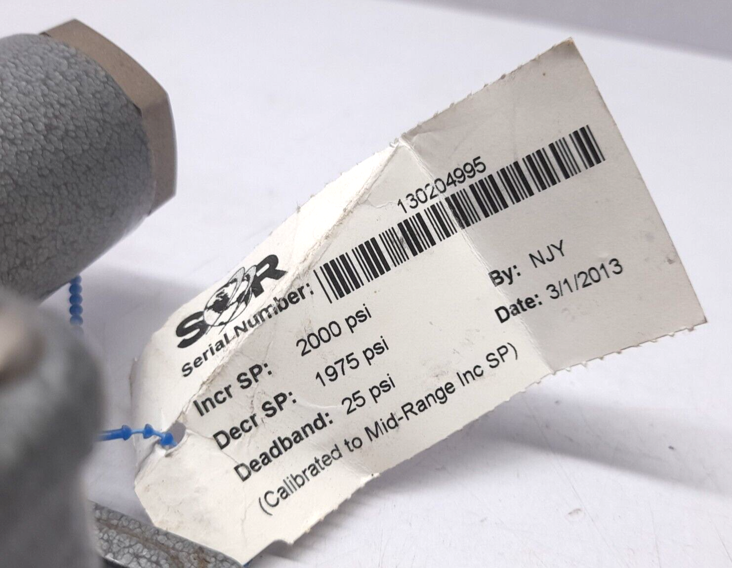 SOR 1N3-K45-N4-F1A Pressure Switch Adjustable Range 500-4000 PSI