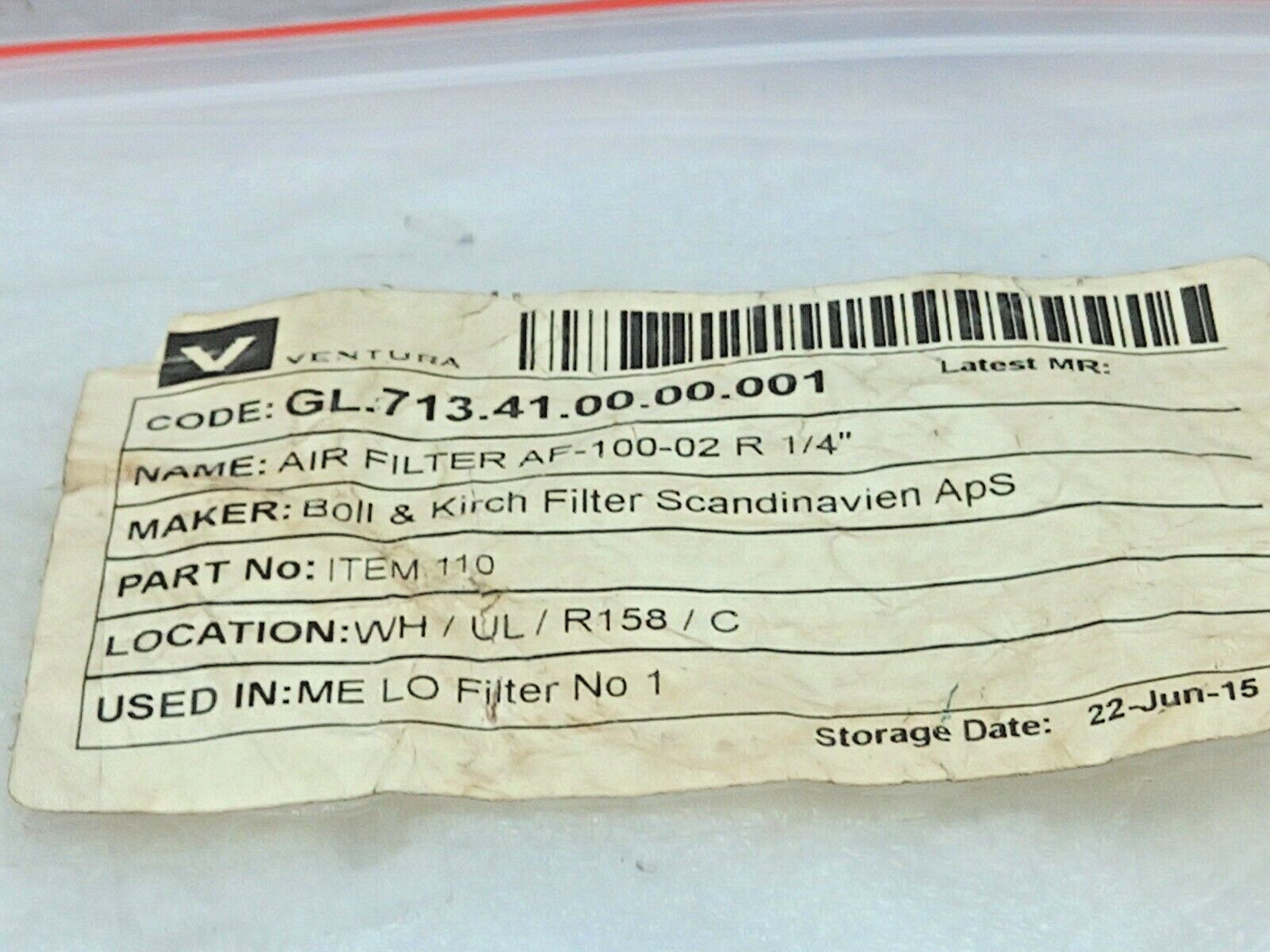 SMC AF20-F02 Air Line Filter Max.Press. 1.0MPa ¼” Boll&Krich Item 110