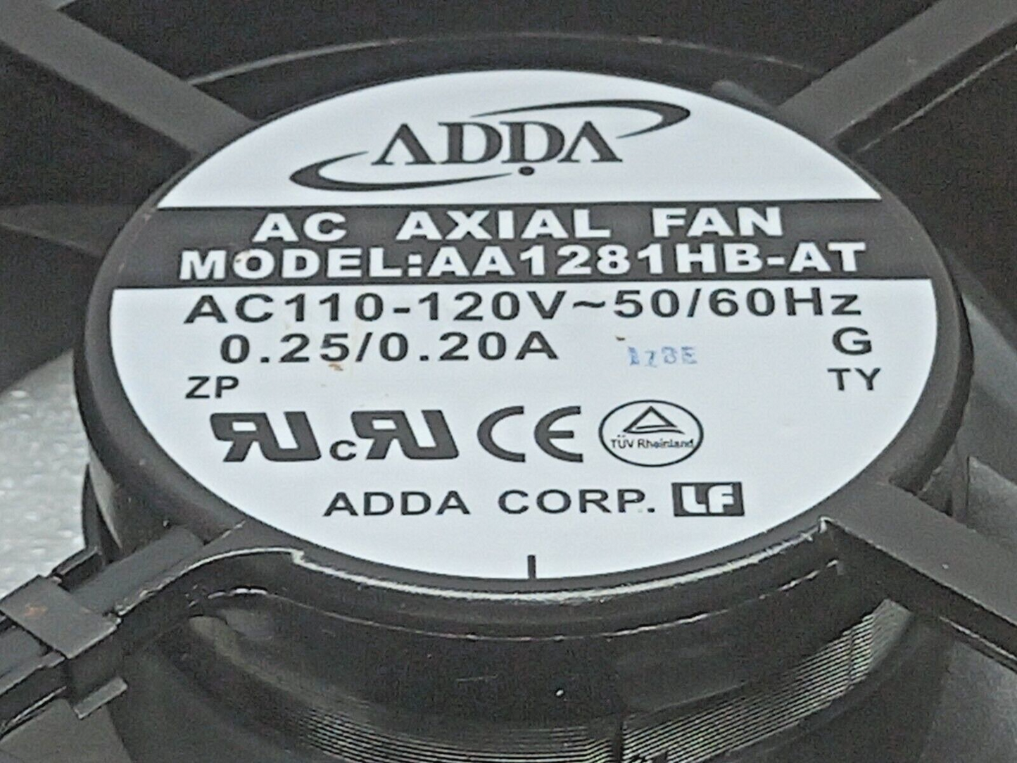 ADDA Corp AA1281HB-AT AC Axial Fan AC 110-120V~ 50/60Hz 0.25/0.20A