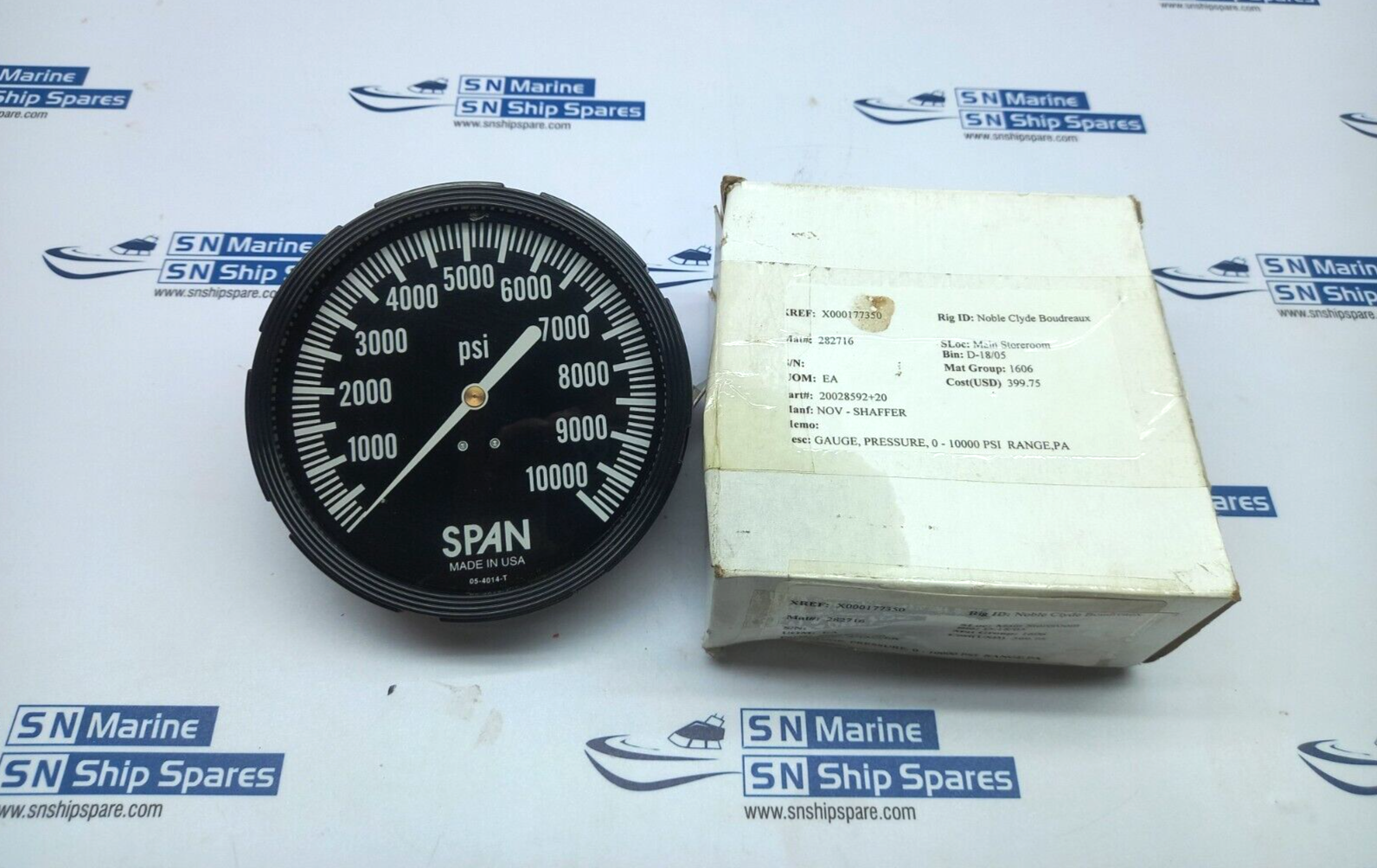 Span 05-4014-T Pressure Gauge 0-10000Psi NOV 20028592+20
