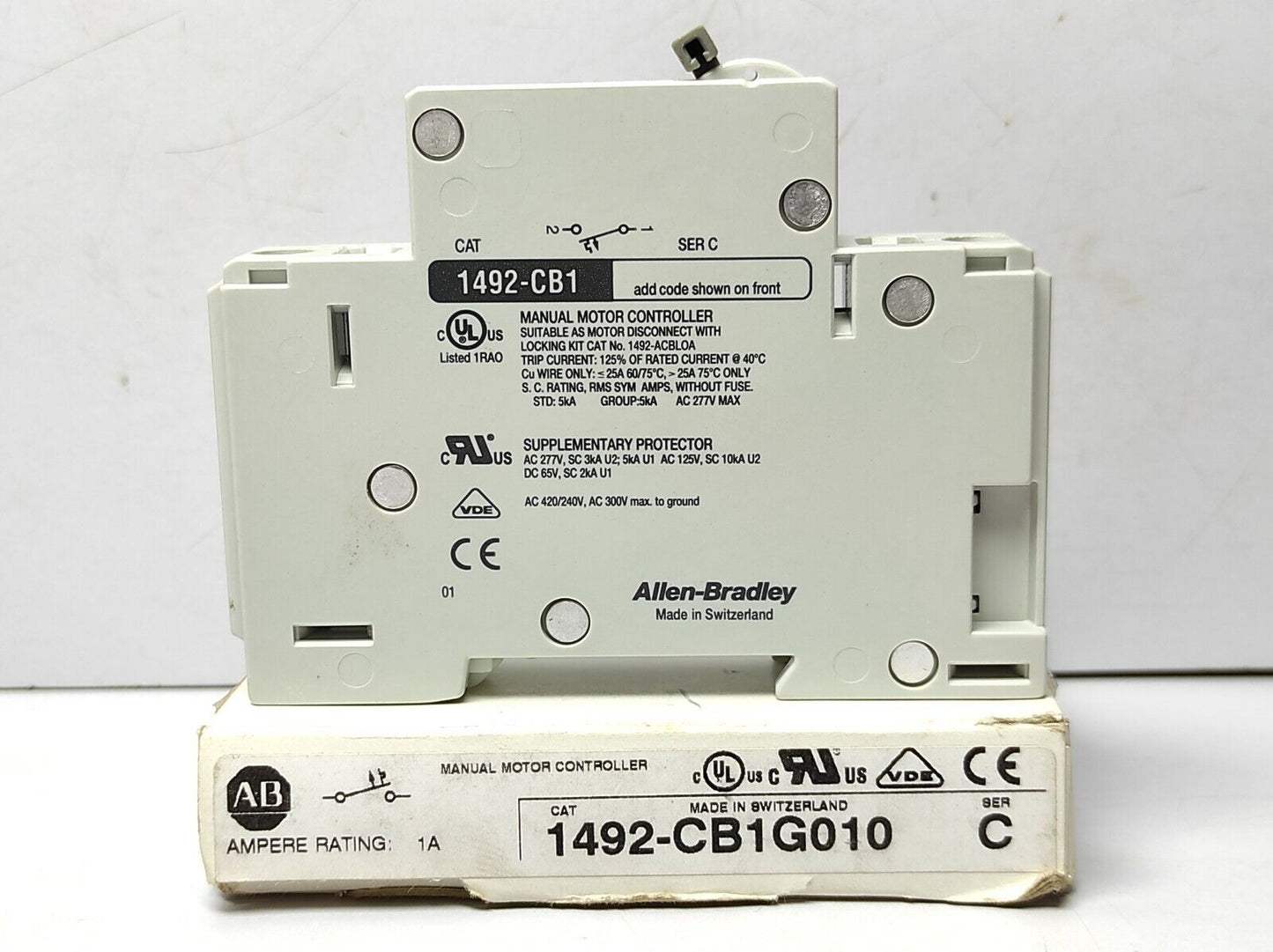 Allen Bradley 1492-CB1G010 Manual Motor Controller Ampere Rating 1A