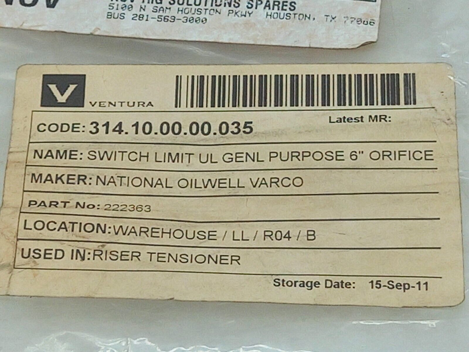 Topworx 76-13528-C3 General Purpose Limit Switch NOV 222363