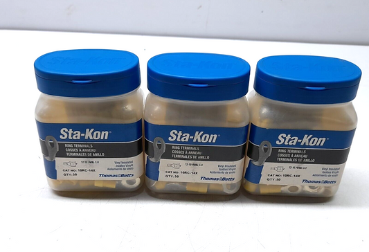 Thomas & Betts Sta-Kon 10RC-14X Ring Terminals Nos 50 - 3PCs/Lot