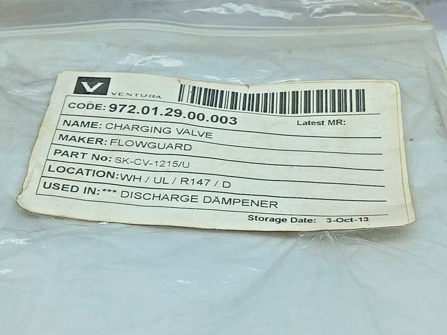 Flowguard SK-CV-1215/U Charging Valve 1/2UNF 1215A4