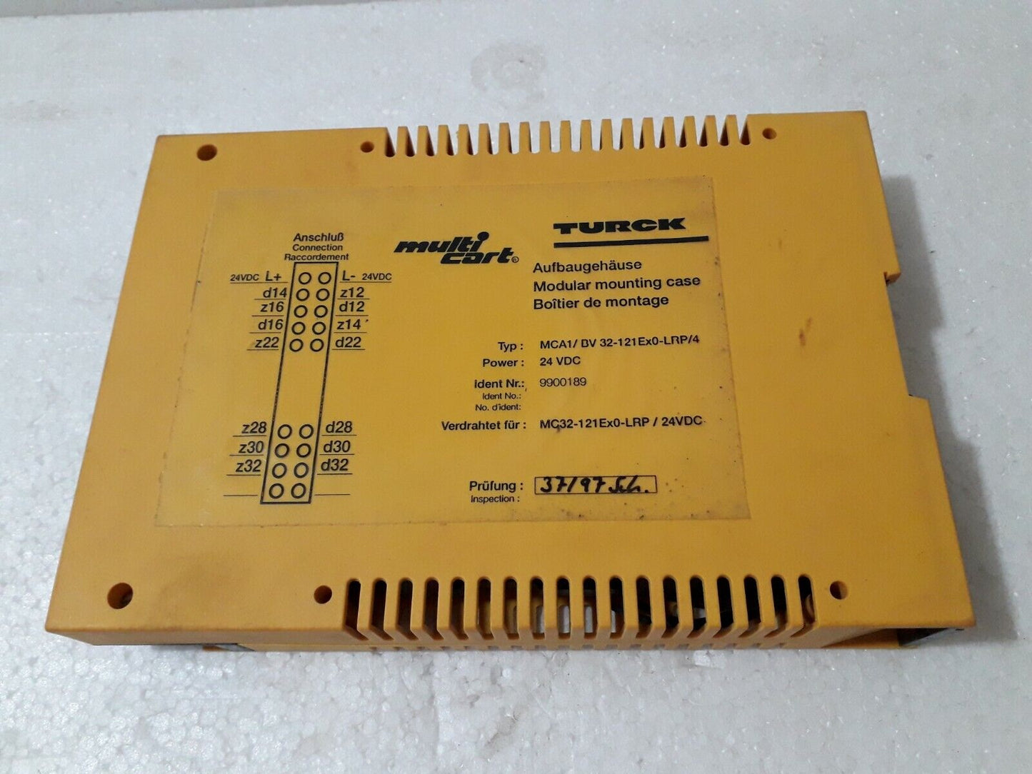 TURCK MCA1/BV32-121Ex0-LRP/4 24VDC MODULAR MOUNTING CASE MULTICART