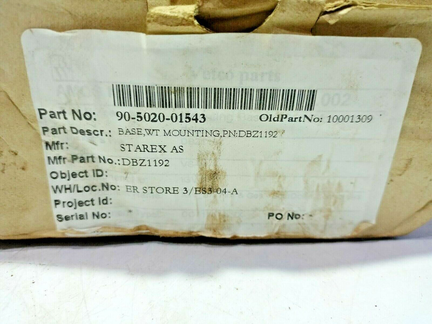 Starex DBZ1192 WT Mounting Base 458814