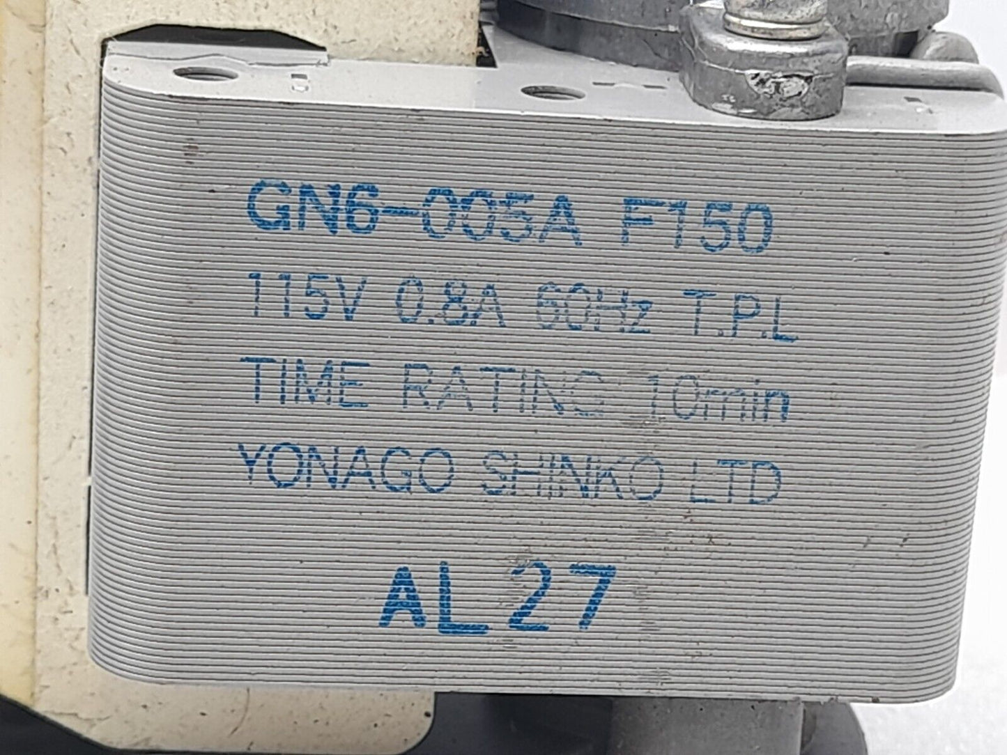 Yonago Shinko GN6-005A F150 Gear Motor 2U0080-03 115V 0.8A 60Hz T.P.L. Time Rati