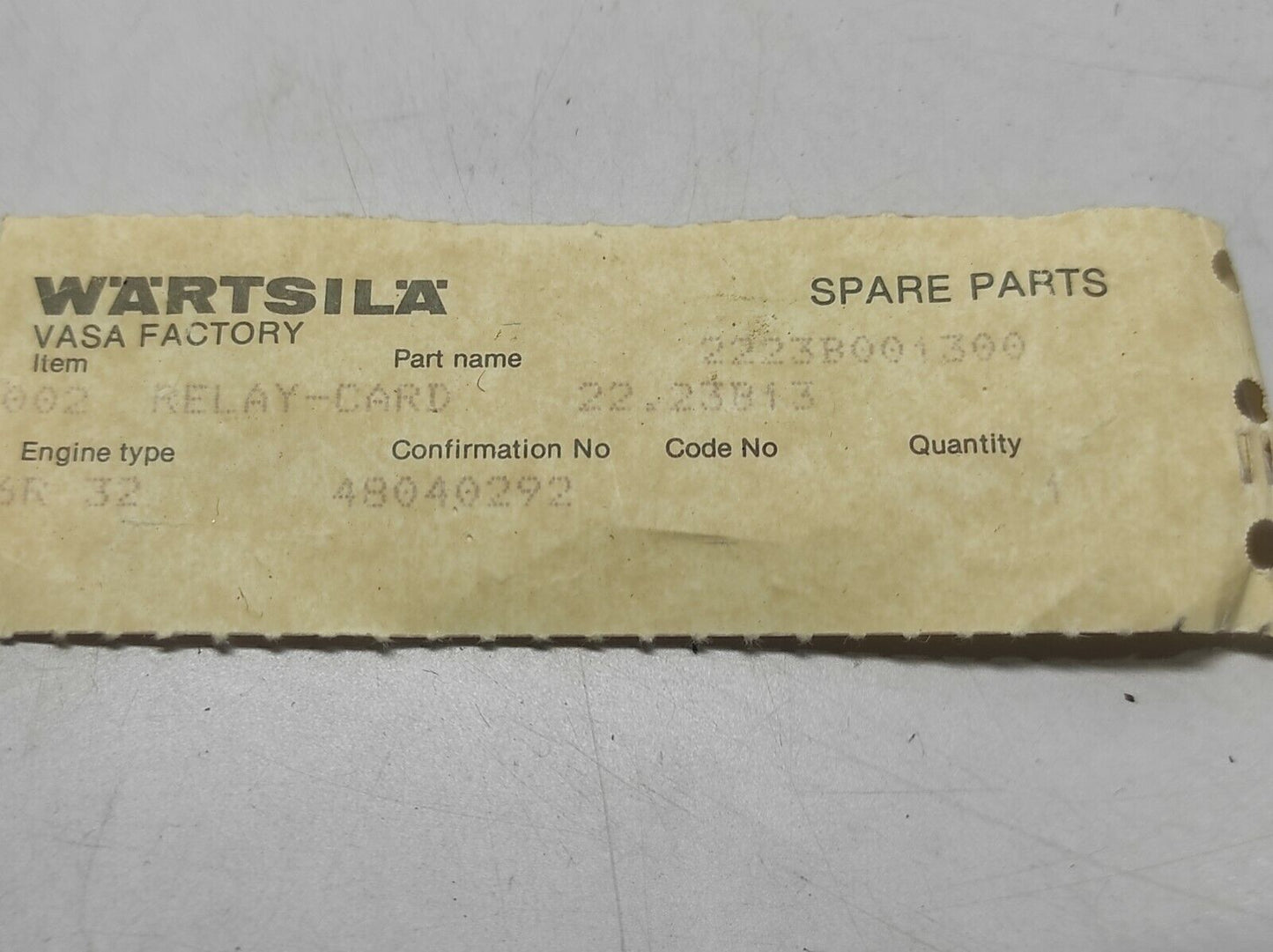 Wartsila 3V72H115 Relay Card 2223B001300 22.23B13